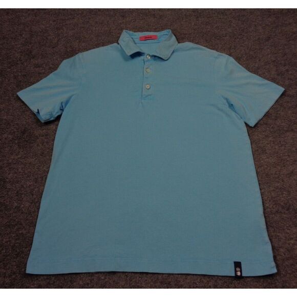 Drumohr Other - Drumohr Polo Shirt Mens M Blue Pique Knit Cotton Short Sleeve